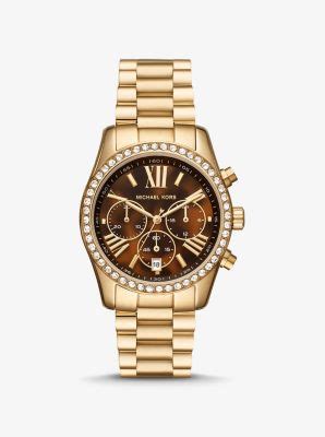 michael kors mk 8205|lexington pavé gold tone watch.